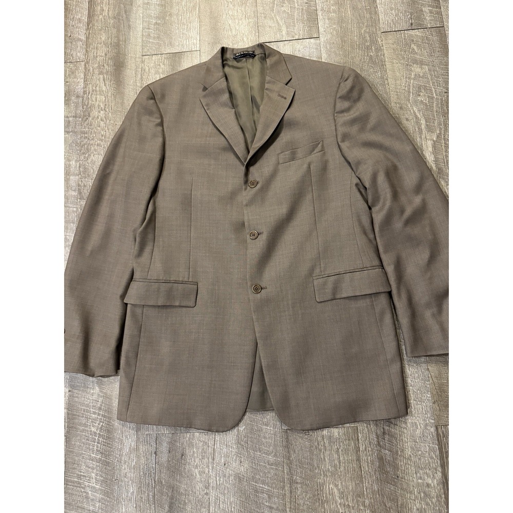 3 Button Men's Size 42L Long Tommy Hilfiger‎ Light Brown Suit Jacket Coat Clean